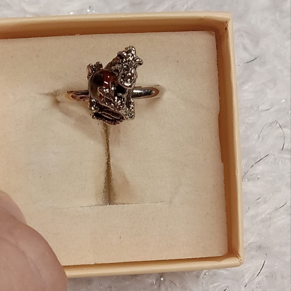 5 for $10 Handmade Silver Tone Incandescent Ball Dragon Ring Size 8 - Picture 5 of 11